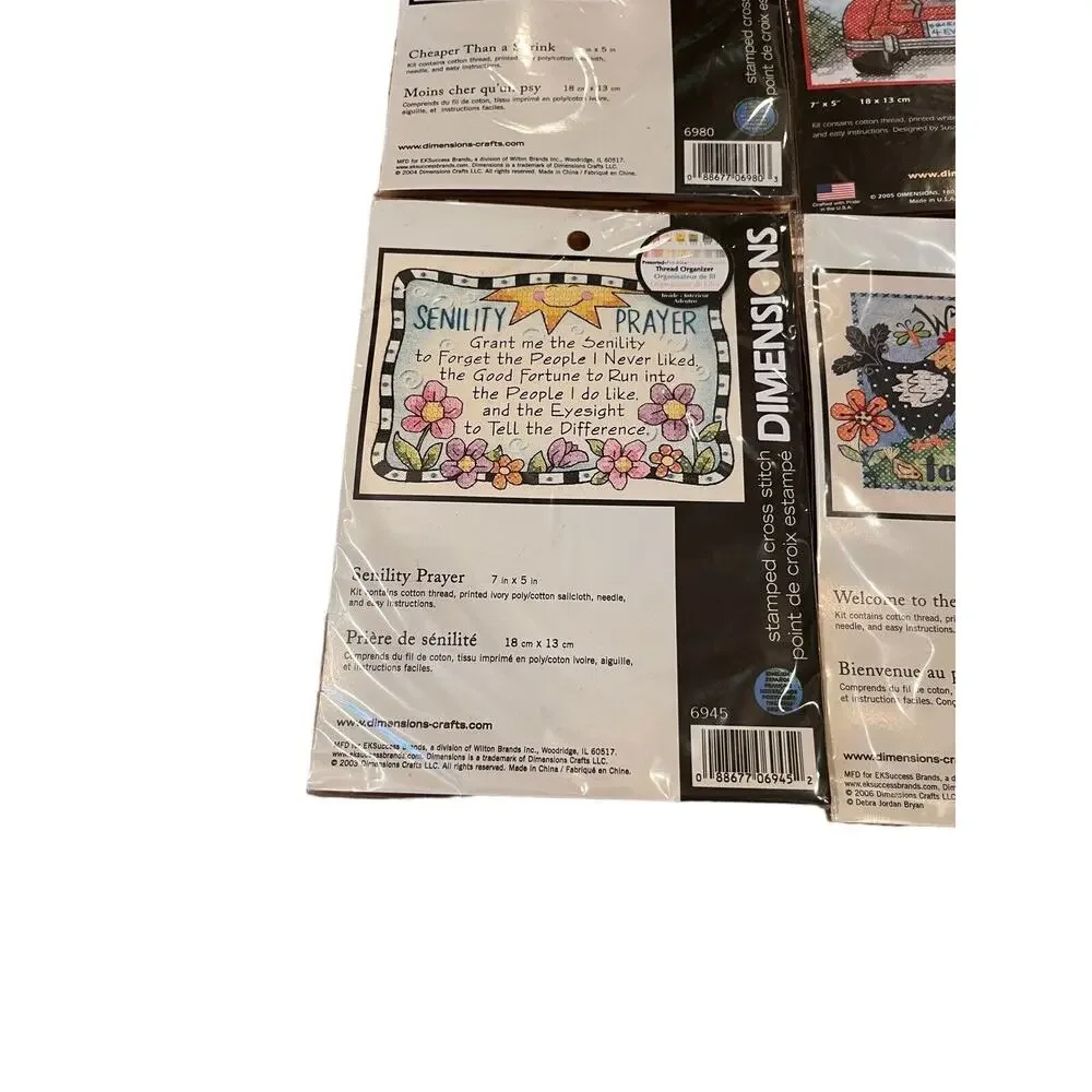 Lot 4 Dimensions Mini Stamped Cross Stitch Kit 7